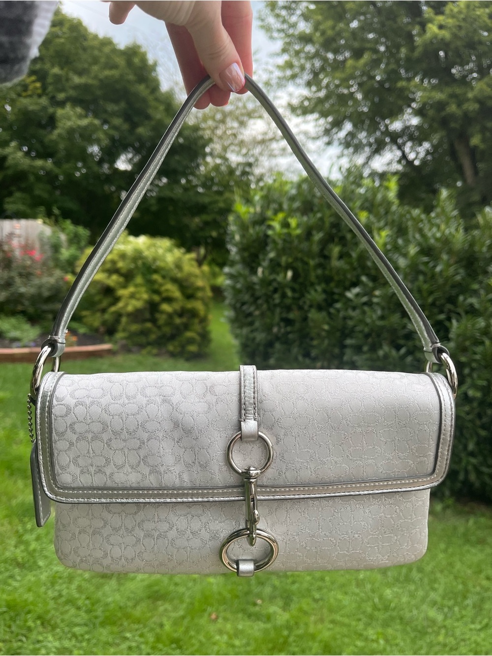 Vintage Coach Hamptons Shimmer Optic "Mini C" Clip Demi Shoulder Bag